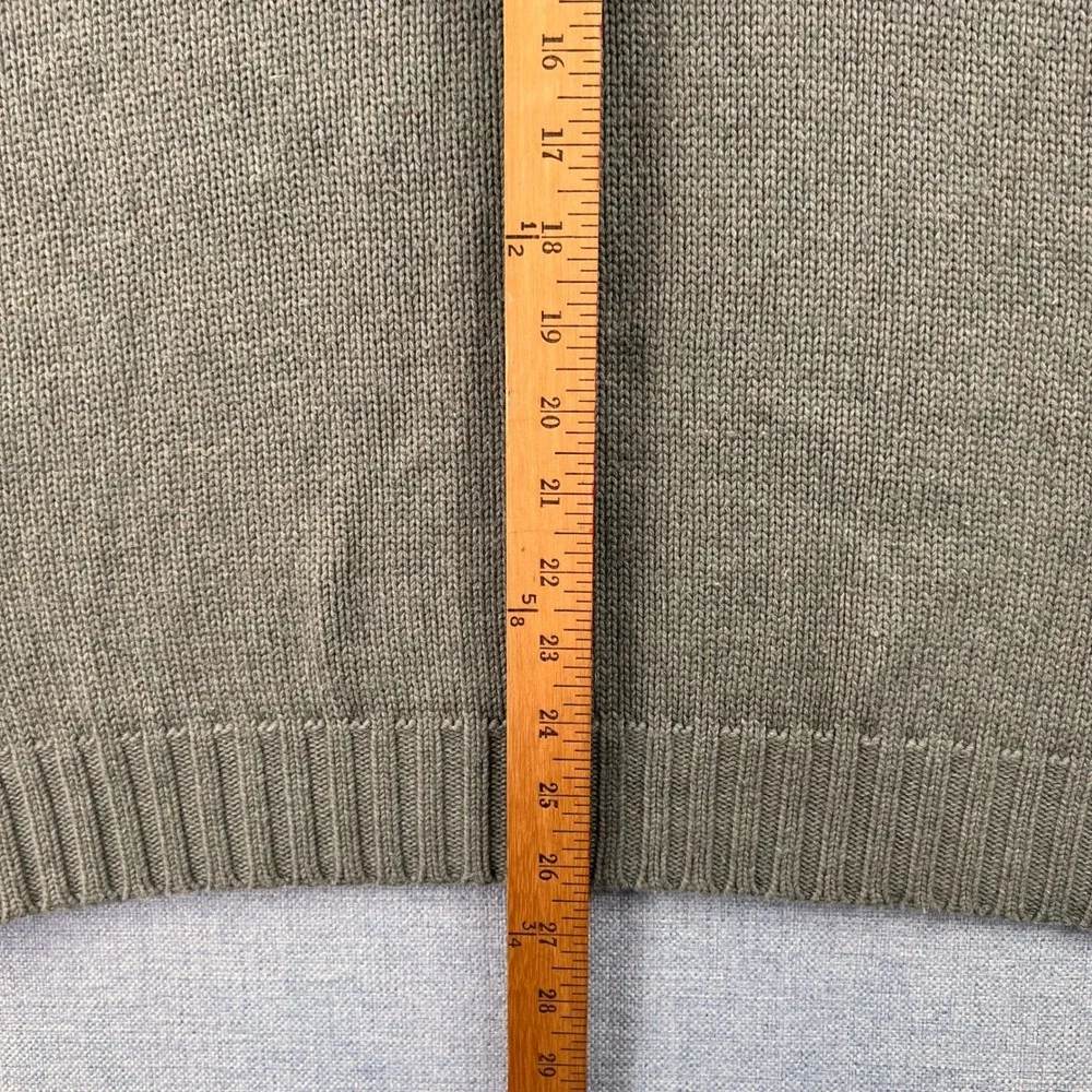 VTG Polo Ralph Lauren V-Neck Sweater Men XXL Olive Green Cotton Knit Ivy Prep